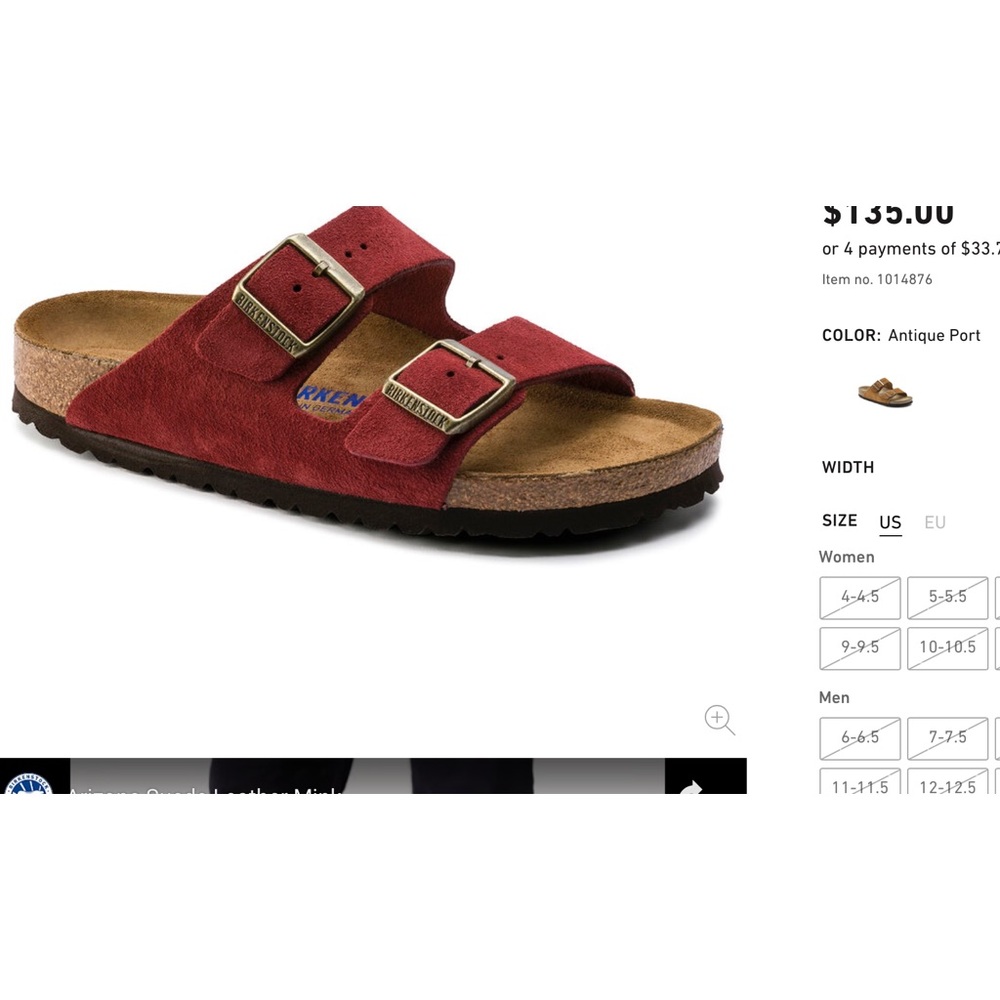 Birkenstock Arizona soft footbed port. Size 39